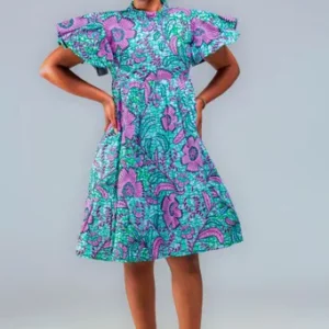 Buy Angel Wings Afro Print Mini Dress